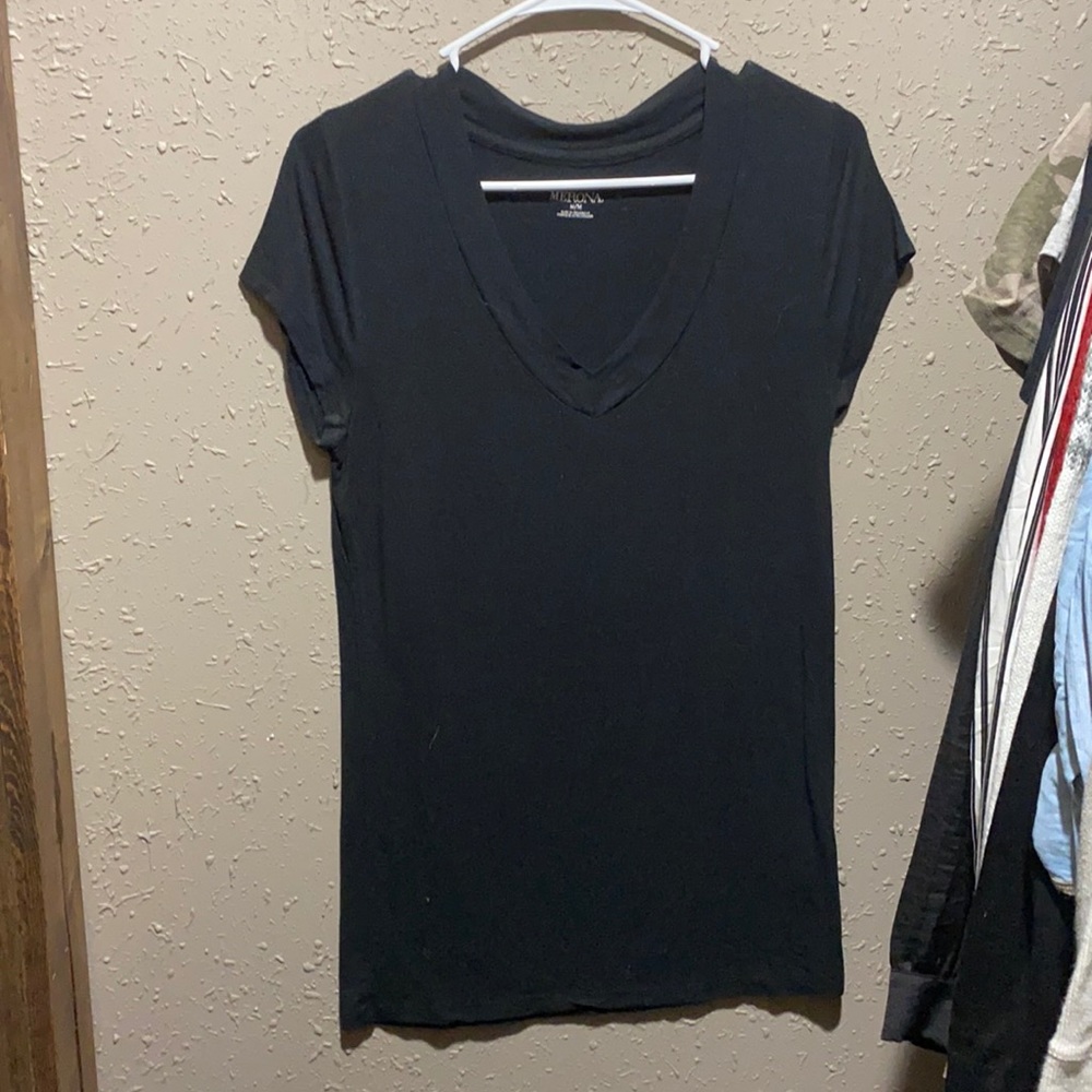 Black V-Neck Tee